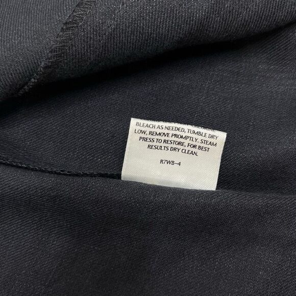 Eileen Fisher Womens Linen Mandarin Collar Button Front Coat Navy Blue Medium - Picture 8 of 15